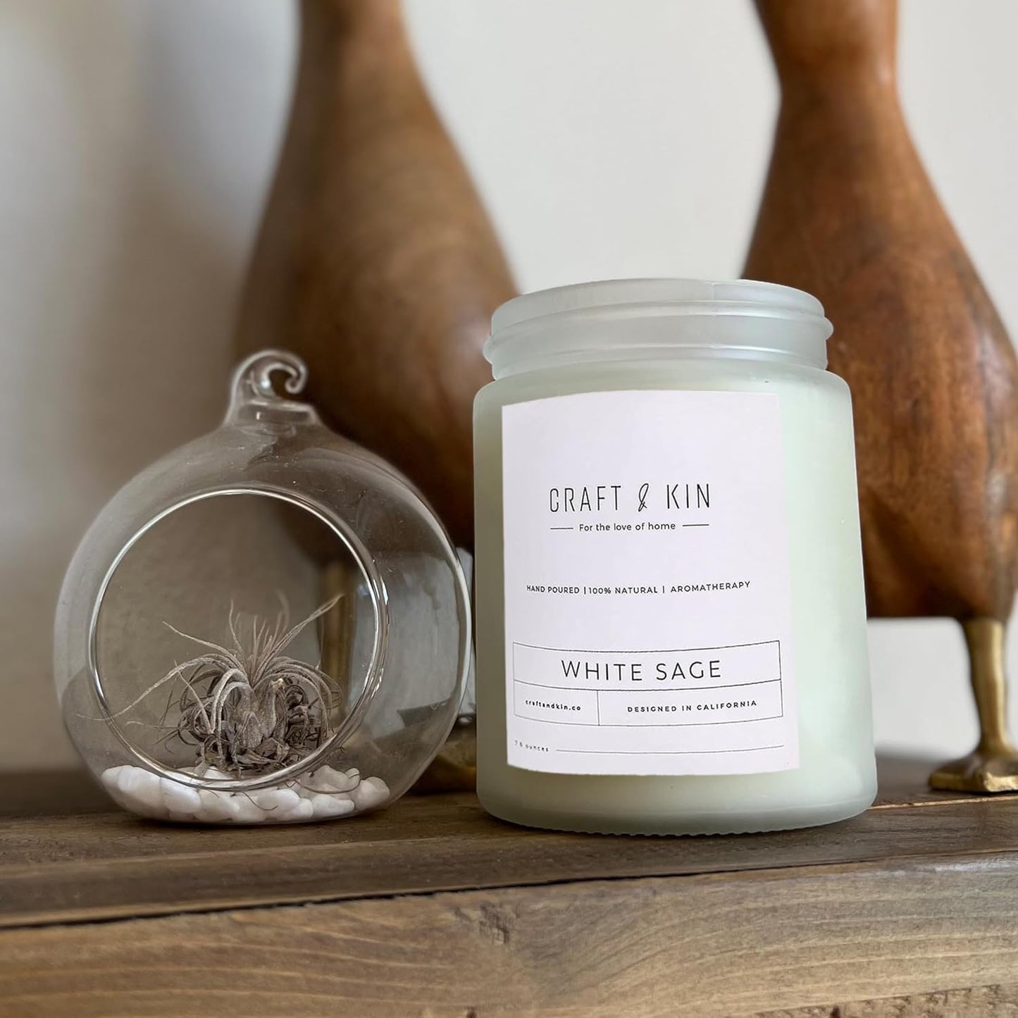 White Sage Scented Candles for Cleansing | 8 Oz 45 Hour Long Lasting Holiday Candle | Classic Soy Woodwick Winter Candles | Made with Natural Soy | Gifts for Men and Women