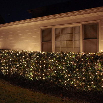 Outdoor Clear Christmas Net Lights, 150 Count Christmas Lights on Green Wire, 4 X 6 Ft Decorative Holiday Lighting for Hedges & Bushes