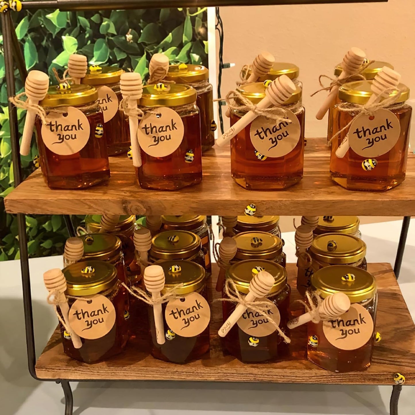 Wooden Honey Dipper Sticks, 20 Pack 3 Inch Mini Honey Stirrers for Jars Dispense and Drizzle, Natural Wood Wand for Tea Party, Wedding Favors, Baby Shower Gifts